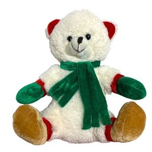 🆕 Christmas Holiday Teddy Bear Beige Tan Soft Fuzzy Stuffed Animal Plush Doll